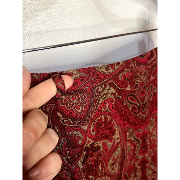Vintage 90s y2k Evan Picone Witchy Cottage Red Paisley Fall Maxi Skirt - Picture 5 of 11